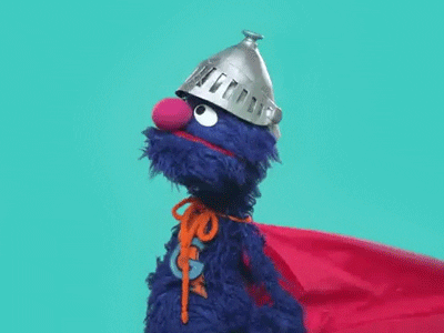 Elmo In Knight's Armor And Cape GIF