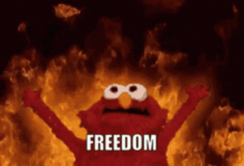 Elmo From Sesame Street Saying Freedom
