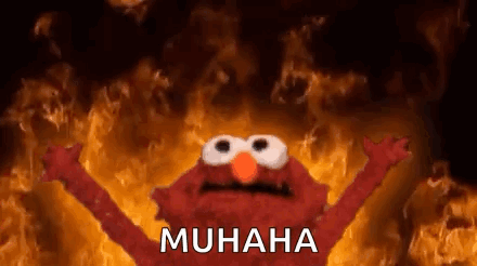 Elmo from Sesame Street Saying Muhaha