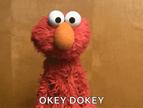 Elmo from Sesame Street Saying Okey Dokey