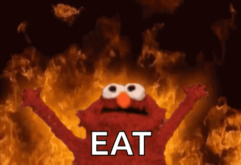 Elmo from Sesame Street Says Eat