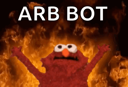 Elmo From Sesame Street Standing in Front of Fire