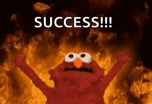 Elmo in Fire With Success