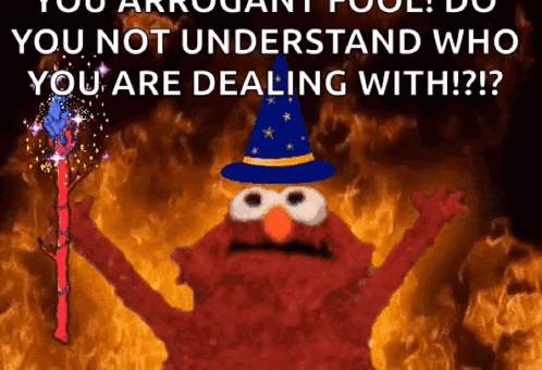 Elmo in Wizard Hat Holding Wand