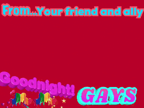 Elmo Is On A Red Background With The Words From Your Friend And Ally Goodnight Gays GIF