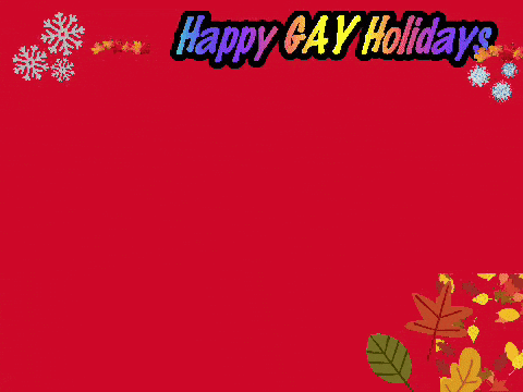 Elmo Is On A Red Background With The Words Happy Gay Holidays GIF