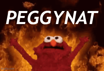Elmo Is Standing In Front Of A Fire With The Words Peggynat Above Him GIF