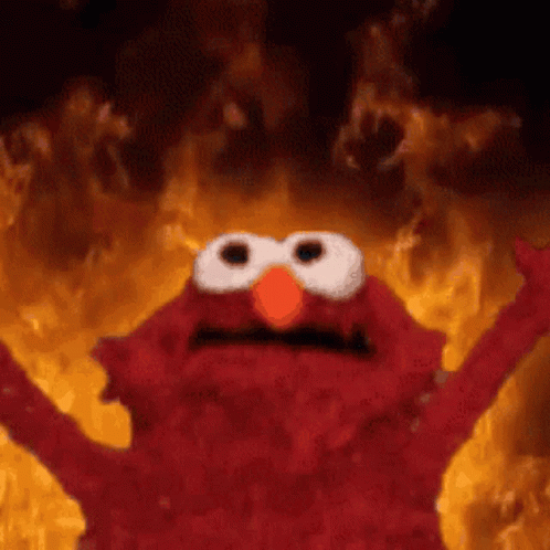 Elmo Meme In The Fire GIF