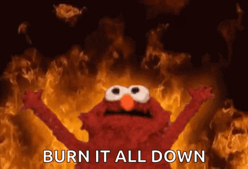 Elmo Saying Burn It All Down