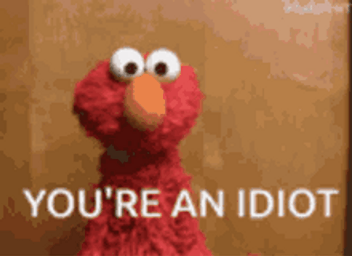 Elmo Saying Idiot Sandwich GIF