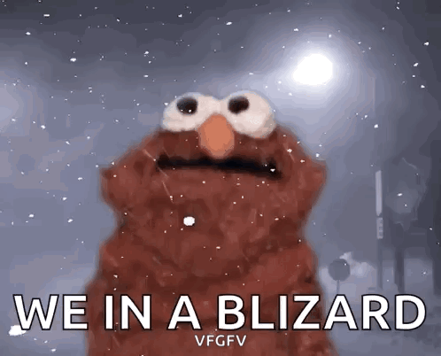 Elmo Says We in a Blizzard in the Snow