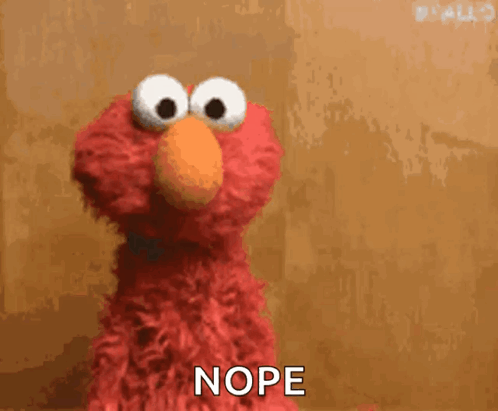 Elmo Sesame Street Nope Brown Wall