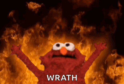 Elmo Sesame Street Wrath Fire