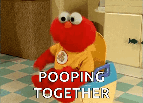 Elmo Sitting on Potty Pooping
