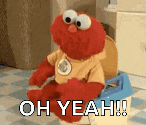 Elmo Sitting on Potty Saying Oh Yeah