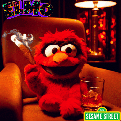 Elmo Smoking Cigar GIF
