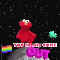 Elmo Standing On Moon Saying You Finally Came Out GIF