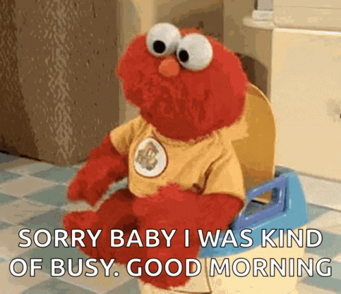 Elmo Toilet Busy Morning Dancing Meme GIF