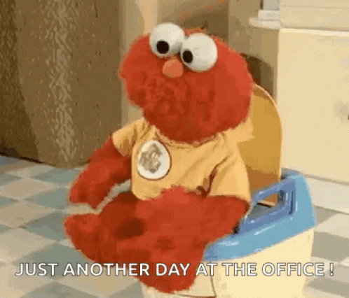 Elmo Toilet Dance Another Day At Office Meme GIF