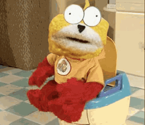 Elmo Toilet Dancing Face Swap GIF