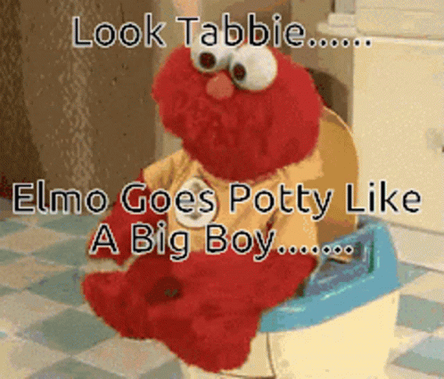 Elmo Toilet Potty Like Big Boy Meme GIF