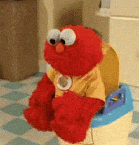 Elmo Toilet Stunned Reaction Meme GIF