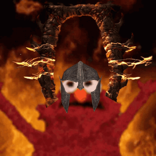 Elmo Wearing A Helmet Stands In Front Of A Burning Statue GIF