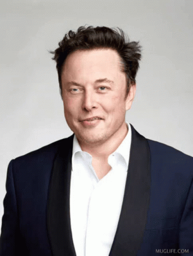 Elon Musk Blue Suit White Shirt Muglife.com