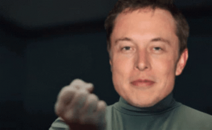Elon Musk Closed Fist Thumbs Up Meme GIF