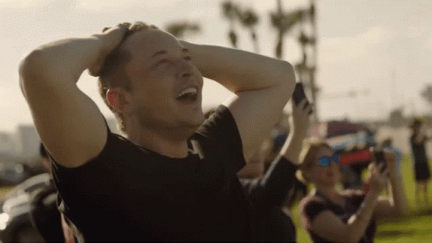 Elon Musk Clutched Head Watching Amazed GIF