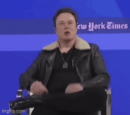 Elon Musk Sitting In Front Of Blue Wall GIF