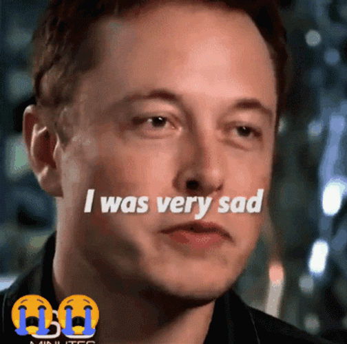 Elon Musk Very Sad To See Crying Emoji GIF