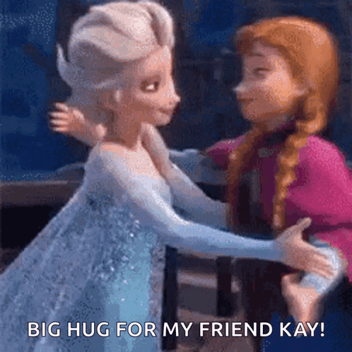 Elsa And Anna Hugging From Frozen GIF