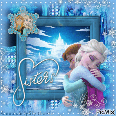 Elsa and Anna Hugging Sisters