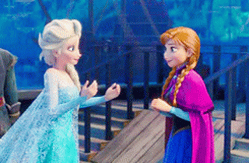 Elsa And Anna Talking GIF
