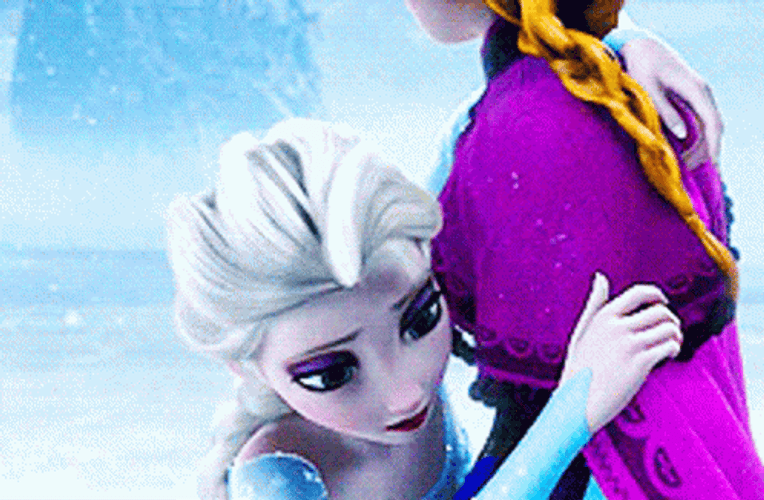 Elsa Calling Frozen Anna GIF