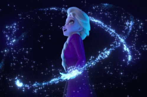 Elsa From Frozen Surrounded by Swirl of Stars