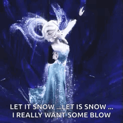 Elsa From The Movie Frozen Is Holding A Snowball In Her Hand And Says Let It Snow . GIF