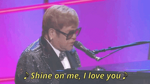 Elton John Performing At Grammys GIF