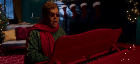 Elton John Playing Red Piano GIF