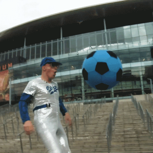 Elton John Practicing Soccer Ball GIF