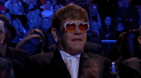 Elton John Smiling And Applauding GIF