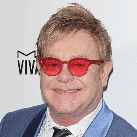 Elton John Wearing Red Eyeglasses GIF