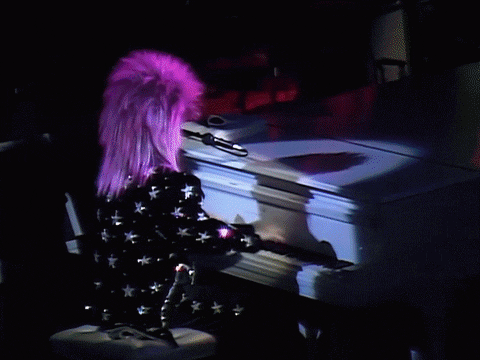 Elton John With Rockstar Violet Hair GIF