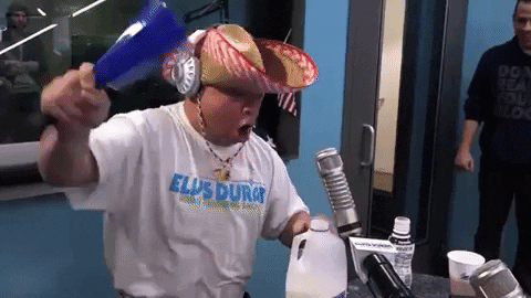 Elvis Duran Show Banging Bell GIF