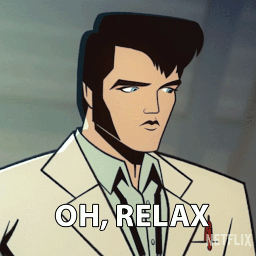 Elvis Presley Cartoon Saying Oh Relax