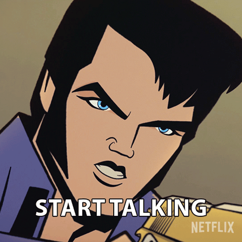 Elvis Presley Cartoon With Start Talking Below Him