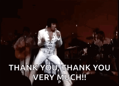 Elvis Presley Is Dancing On Stage And Saying Thank You GIF