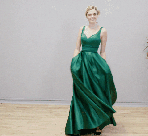 Emerald Green Dress GIF