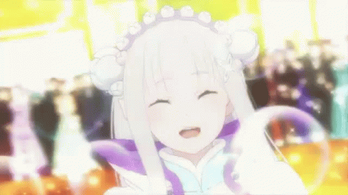 Emilia in Maid Outfit Smiling in Crowd